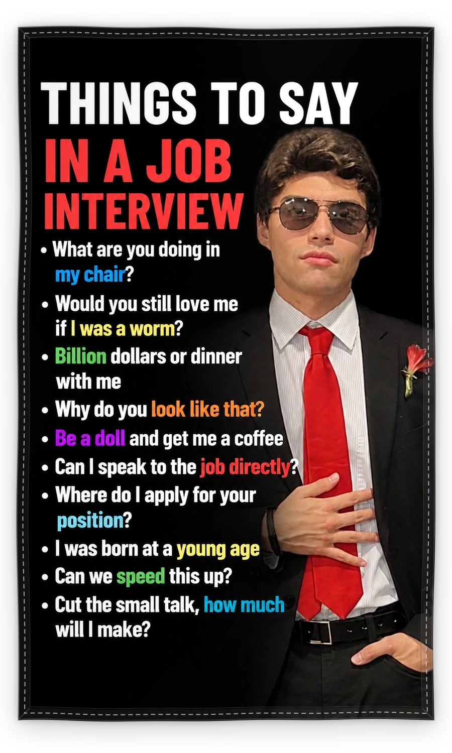 Things To Say In A Job Interview Flag